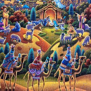Dowdle Puzzles Christmas Nativity 100 Piece Jigsaw Puzzle  16" x 20" Complete